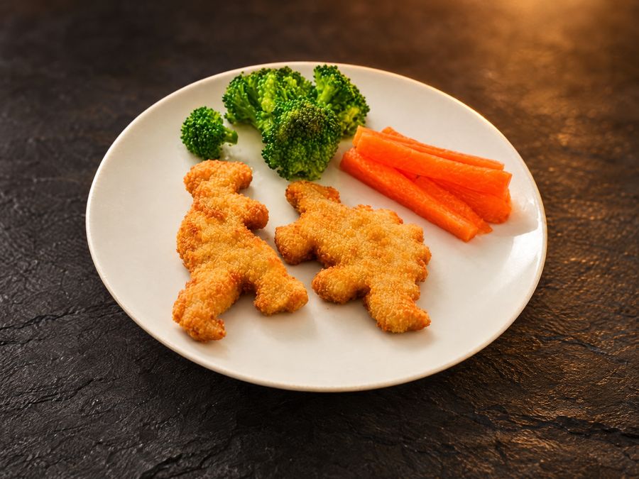 Dinós nuggets hasábburgonyával
